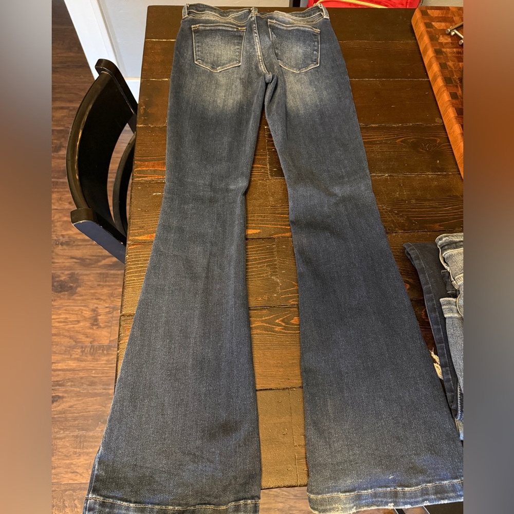 KanCan Dark Blue Distressed Flare Jeans - Picture 2 of 5